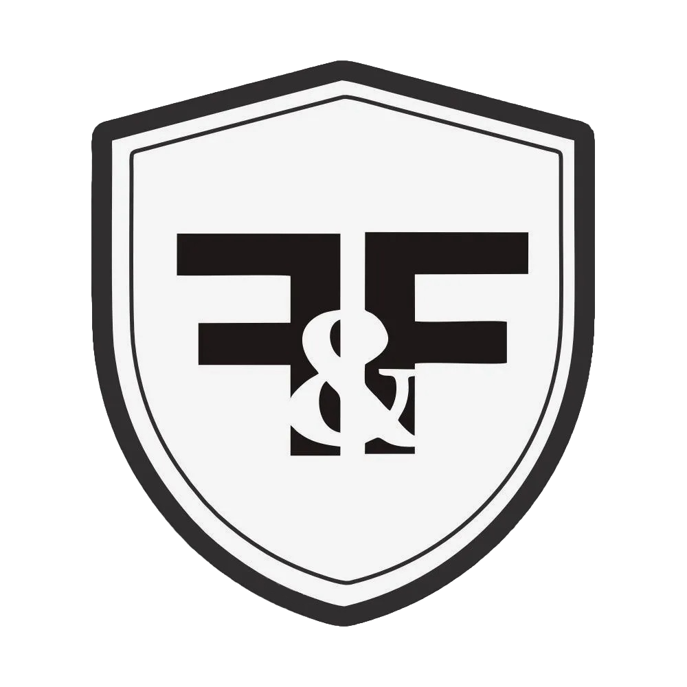 Логотип F&F — щит с буквами F&F